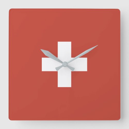 Flag of Switzerland _ Switzerland _ Suisse _ Svizz Square Wall Clock