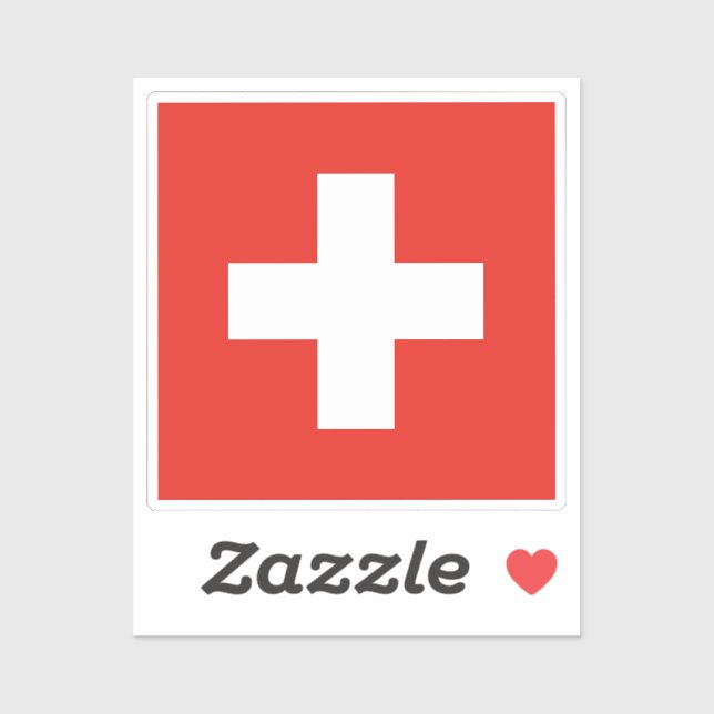 Flag of Switzerland vinyl Sticker (Sheet)