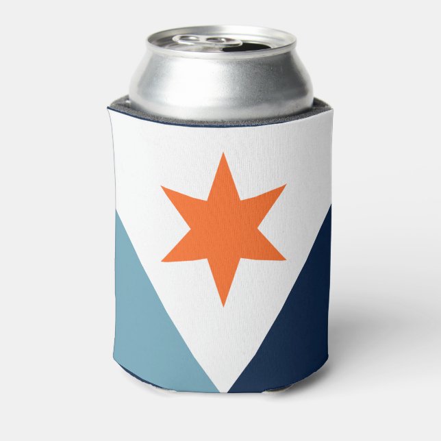Flag of Syracuse, New York Can Cooler (Can Back)