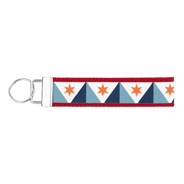 Flag of Syracuse, New York Wrist Keychain (Keys on Left)