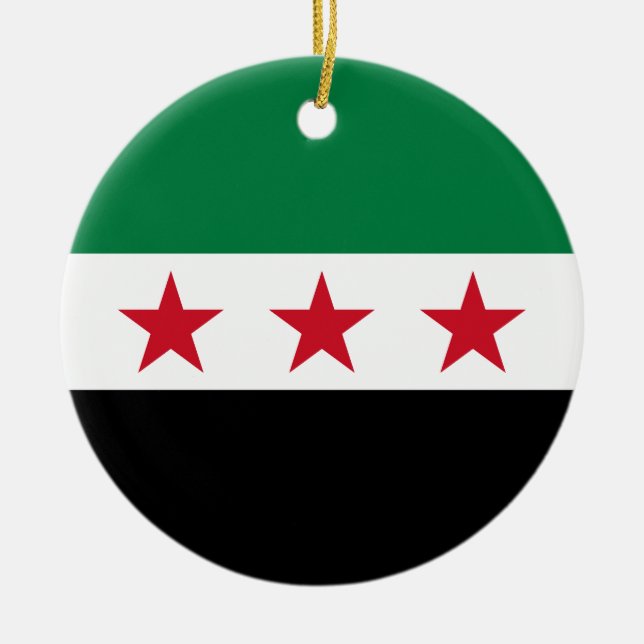 Flag of Syria (December 2024) Ceramic Ornament (Front)