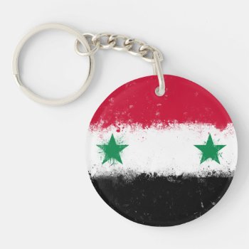 Flag Of Syria Keychain by flagshack at Zazzle