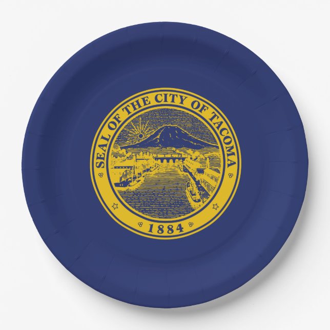 Flag of Tacoma (Washington City) Paper Plates (Front)