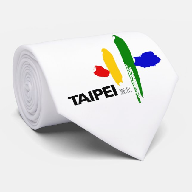 Flag of Taipei City (Taiwan) Neck Tie (Rolled)