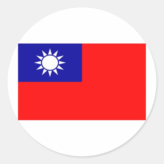 Flag of Taiwan Classic Round Sticker (Front)