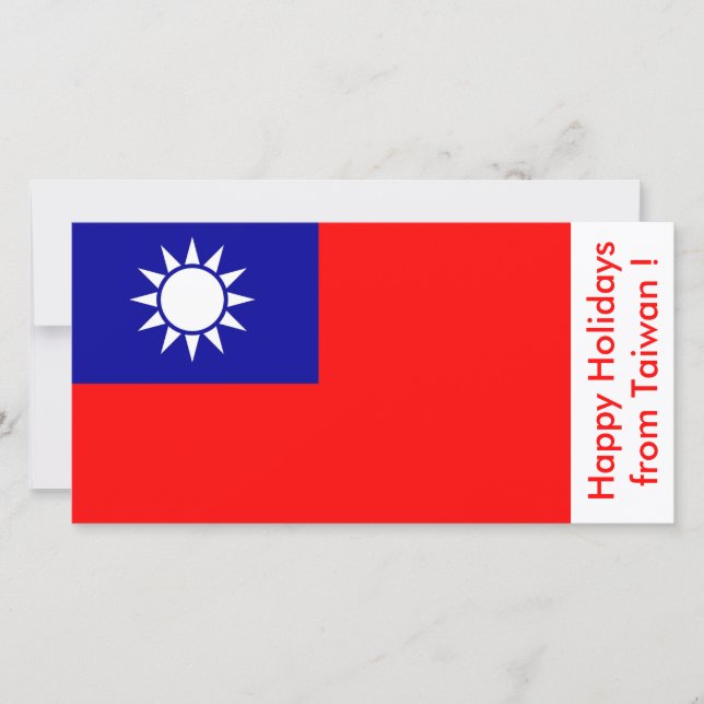 Flag of Taiwan, Happy Holidays from Taiwan Holiday Card (Front)