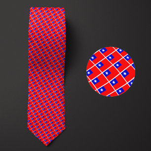 Flag of Taiwan Pattern Neck Tie
