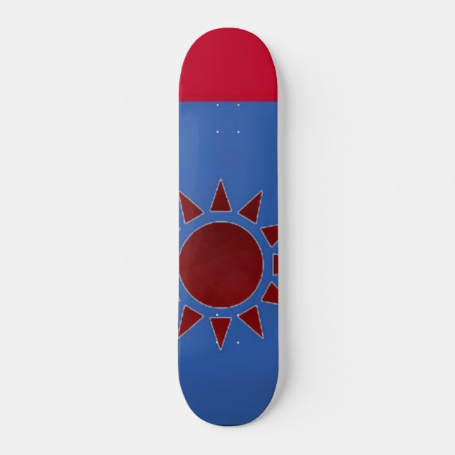 Flag of Taiwan Red Sun Skateboard Deck (Front)