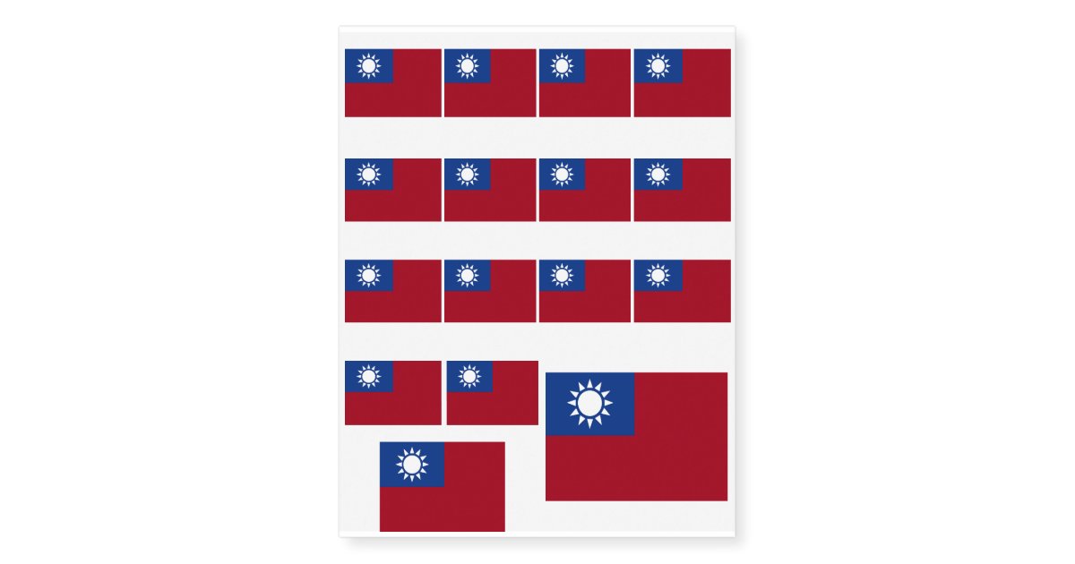 Flag of Taiwan Republic of China Temporary Tattoos | Zazzle.com