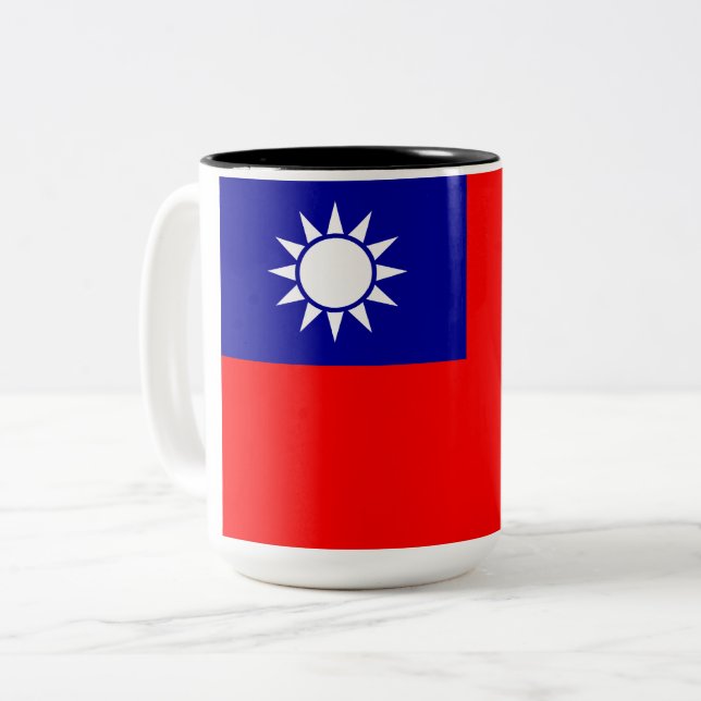 Flag of Taiwan Two-Tone Coffee Mug (Front Left)
