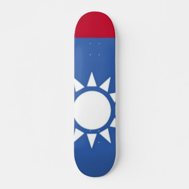 Flag of Taiwan White Sun Skateboard Deck (Front)