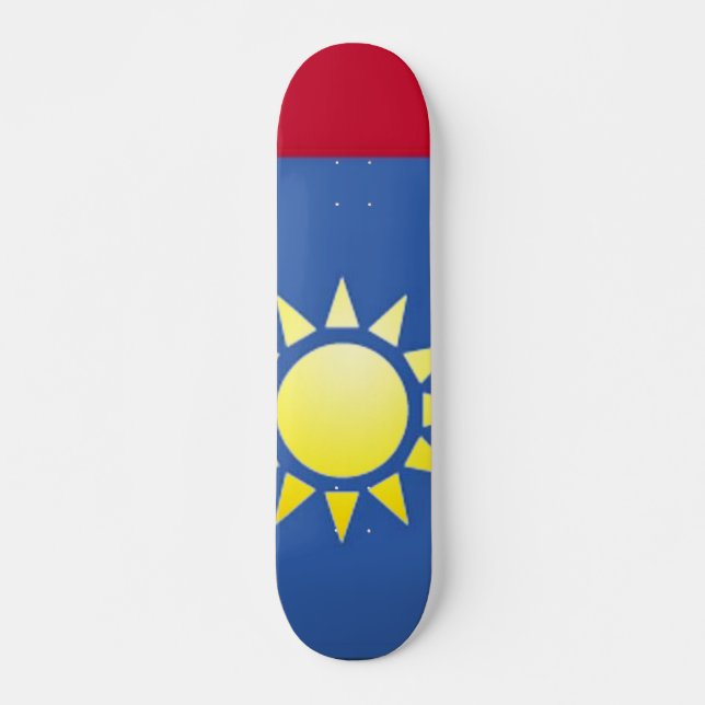 Flag of Taiwan Yellow Sun Skateboard Deck (Front)