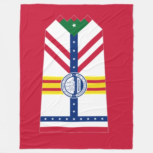 Flag of Tampa Florida Fleece Blanket