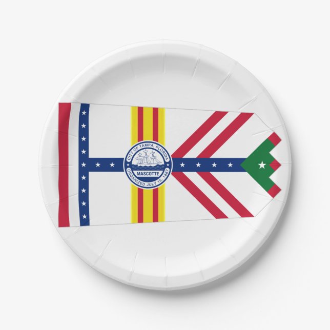 Flag of Tampa, Florida Paper Plates (Front)