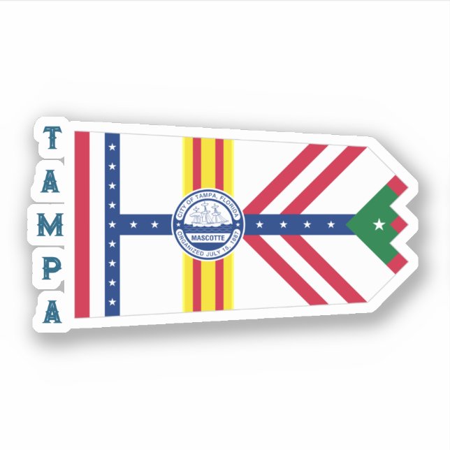 Flag of Tampa, Florida Sticker (Front)