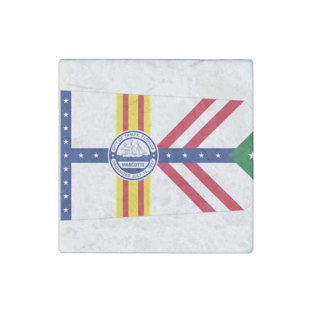 Flag of Tampa, Florida Stone Magnet (Front)