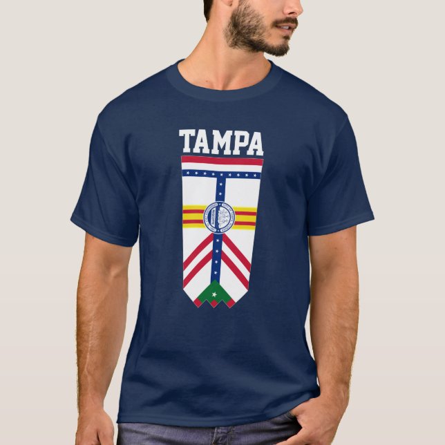 Flag of Tampa, Florida T-Shirt (Front)