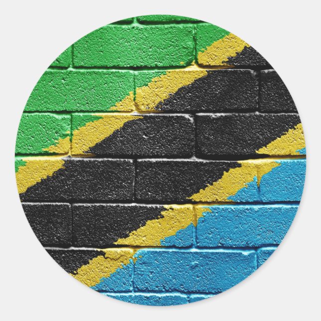 Flag of Tanzania Classic Round Sticker (Front)