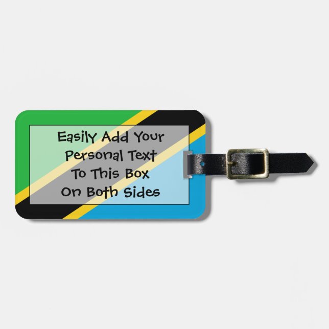 Flag of Tanzania Easy ID Personal Luggage Tag (Front Horizontal)