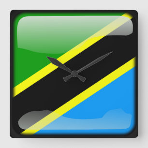 Flag of Tanzania Square Wall Clock