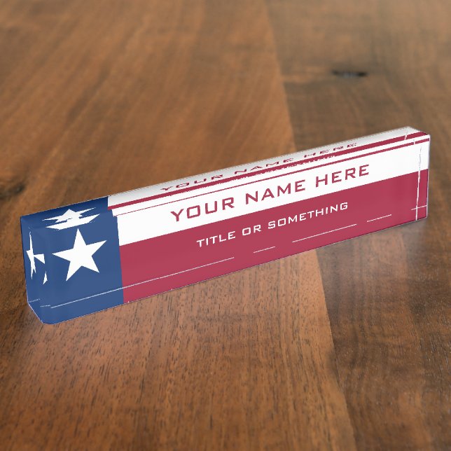 Flag of Texas Desk Name Plate (Side)