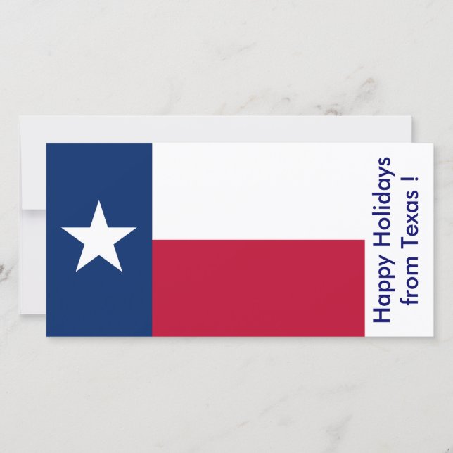 Flag of Texas, Happy Holidays from U.S.A. Holiday Card (Front)