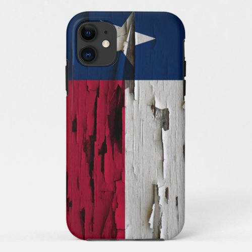 Flag of Texas Paint Peel iPhone 11 Case