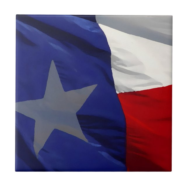 Flag of Texas Pop Art Ceramic Tile (Front)