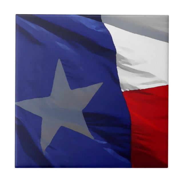 Flag of Texas Pop Art Ceramic Tile (Front)