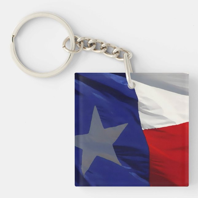 Flag of Texas Pop Art Keychain (Front)
