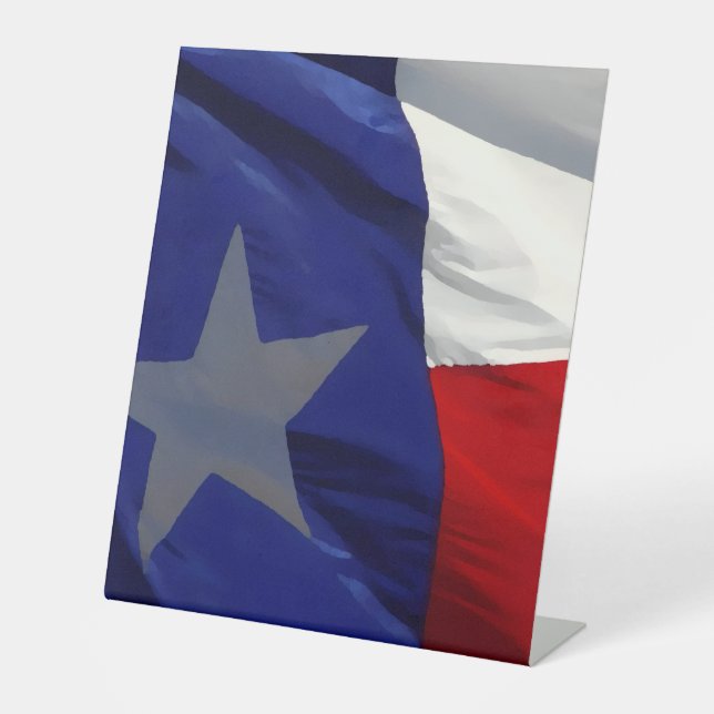 Flag of Texas Pop Art Pedestal Sign (Front)