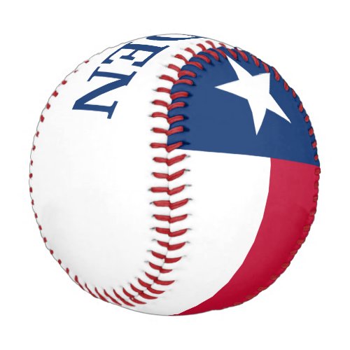 Flag of Texas State with Customizable Name Baseball