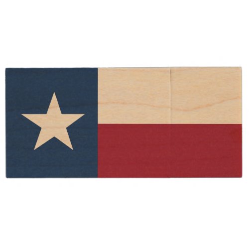 Flag of Texas Wood Flash Drive