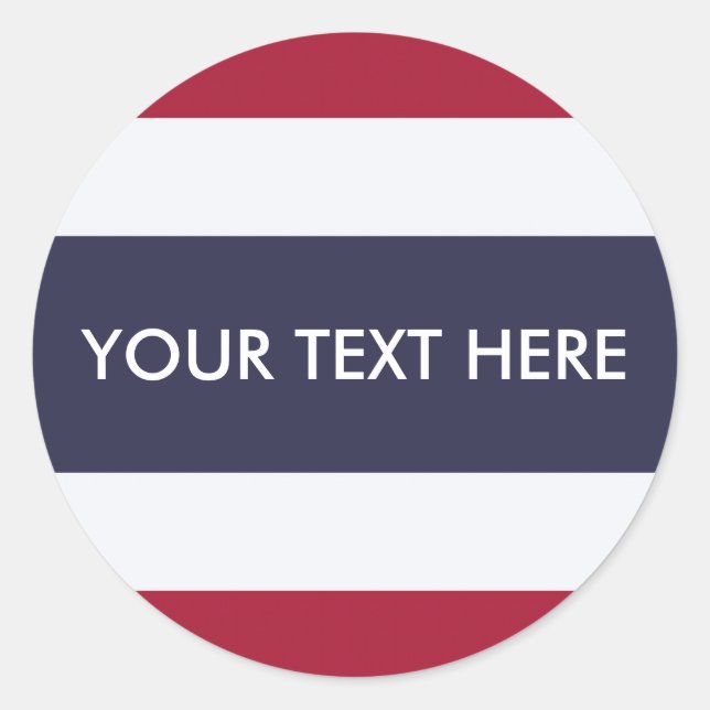 Flag of Thailand Classic Round Sticker (Front)