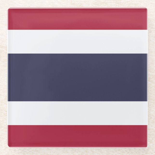 Flag of Thailand Glass Coaster (Front)