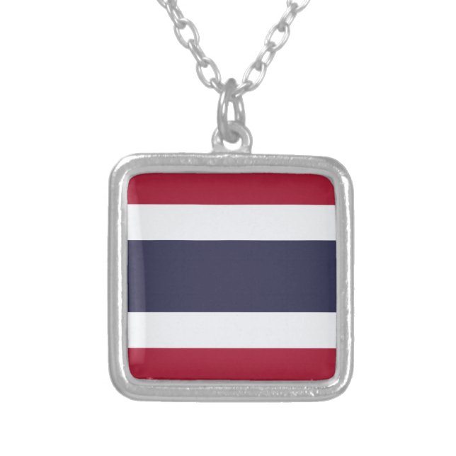 Flag of Thailand Silver Plated Necklace (Front)