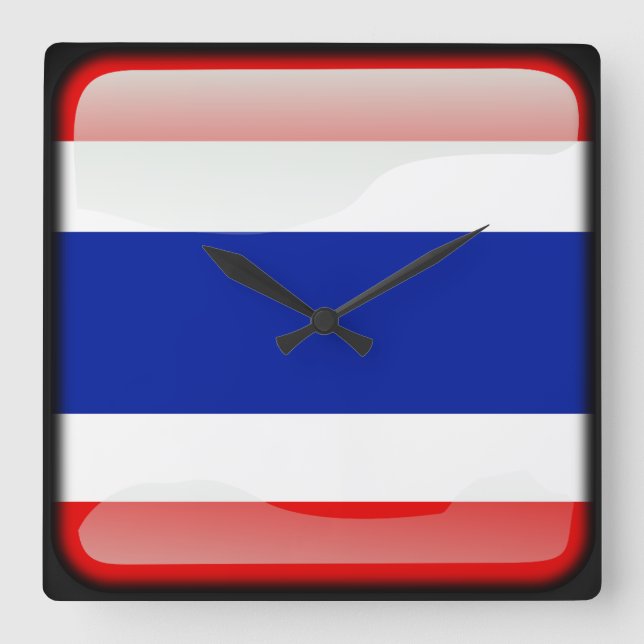Flag of Thailand Square Wall Clock (Front)