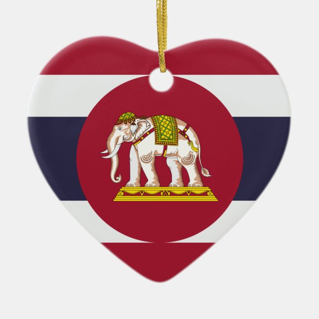 Flag of Thailand - Thai Flag - ธงไตรรงค์ ธงชาติไทย Ceramic Ornament (Front)