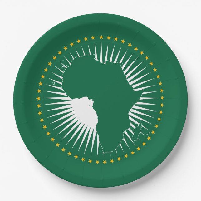 Flag of the African Union (Continent of Africa) Paper Plates (Front)