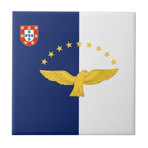 Flag of the Azores Portugal Ceramic Tile