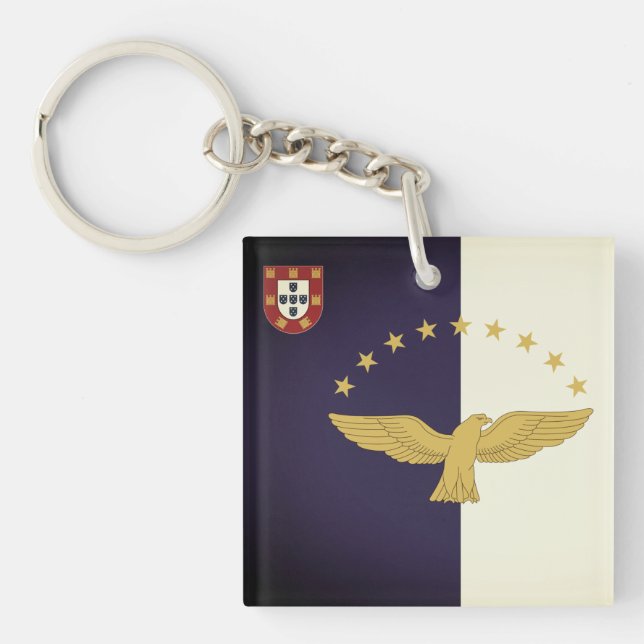 Flag of the Azores, Portugal Keychain (Front)