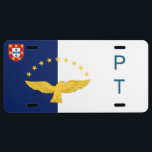Flag of the Azores, Portugal License Plate<br><div class="desc">Flag of the Azores,  Portugal.</div>