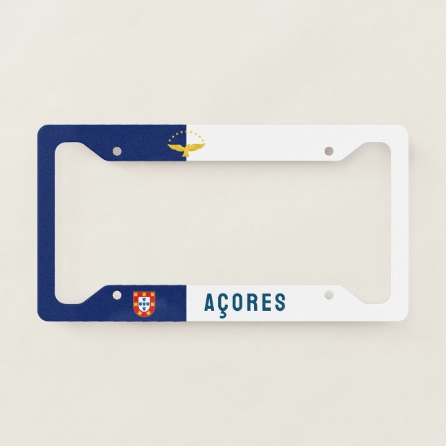 Flag of the Azores, Portugal License Plate Frame (Front)