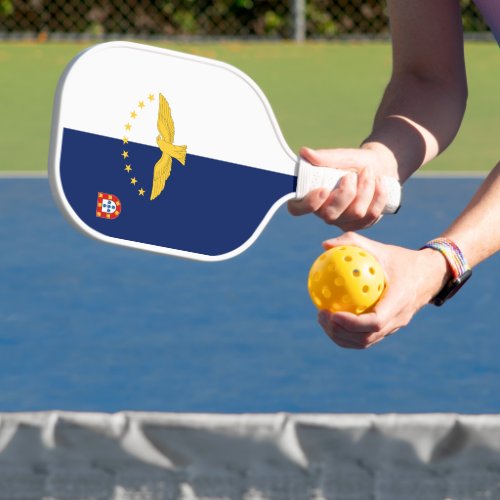 Flag of the Azores Portugal Pickleball Paddle