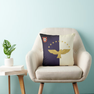 Flag of the Azores, Portugal Throw Pillow