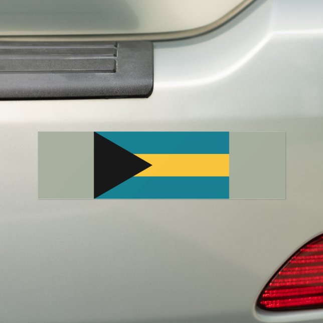 Flag of the Bahamas Bumper Sticker (On Car)