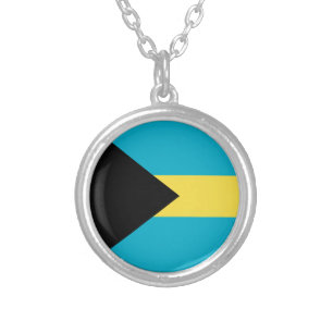 Flag Of The Bahamas Silver Plated Necklace