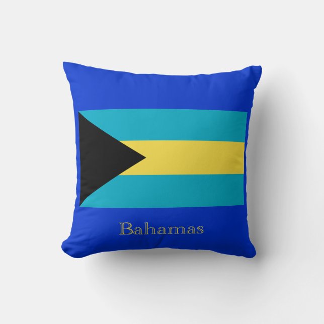 Flag of the Bahamas Throw Pillow (Front)