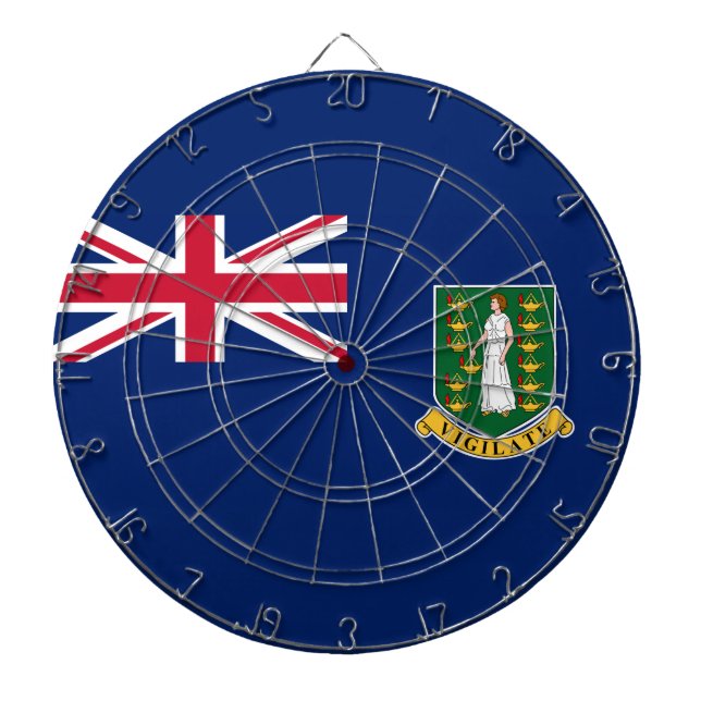 Flag of the British Virgin Islands (BVI) Dart Board (Front)