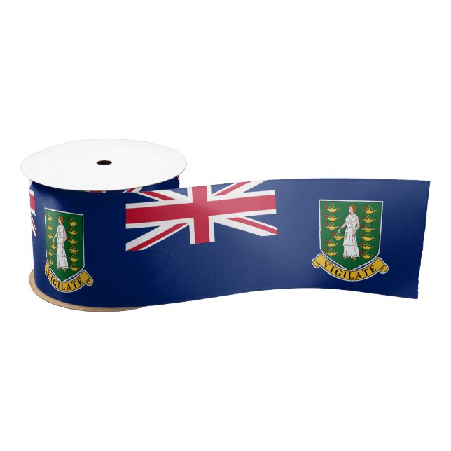 Flag of the British Virgin Islands (BVI) Satin Ribbon (Spool)